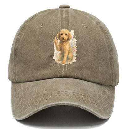 Labradoodle hypoallergenic with wavy coat, intelligent eyes, paw raised - Classic Cap - Warm Sand(Khaki)