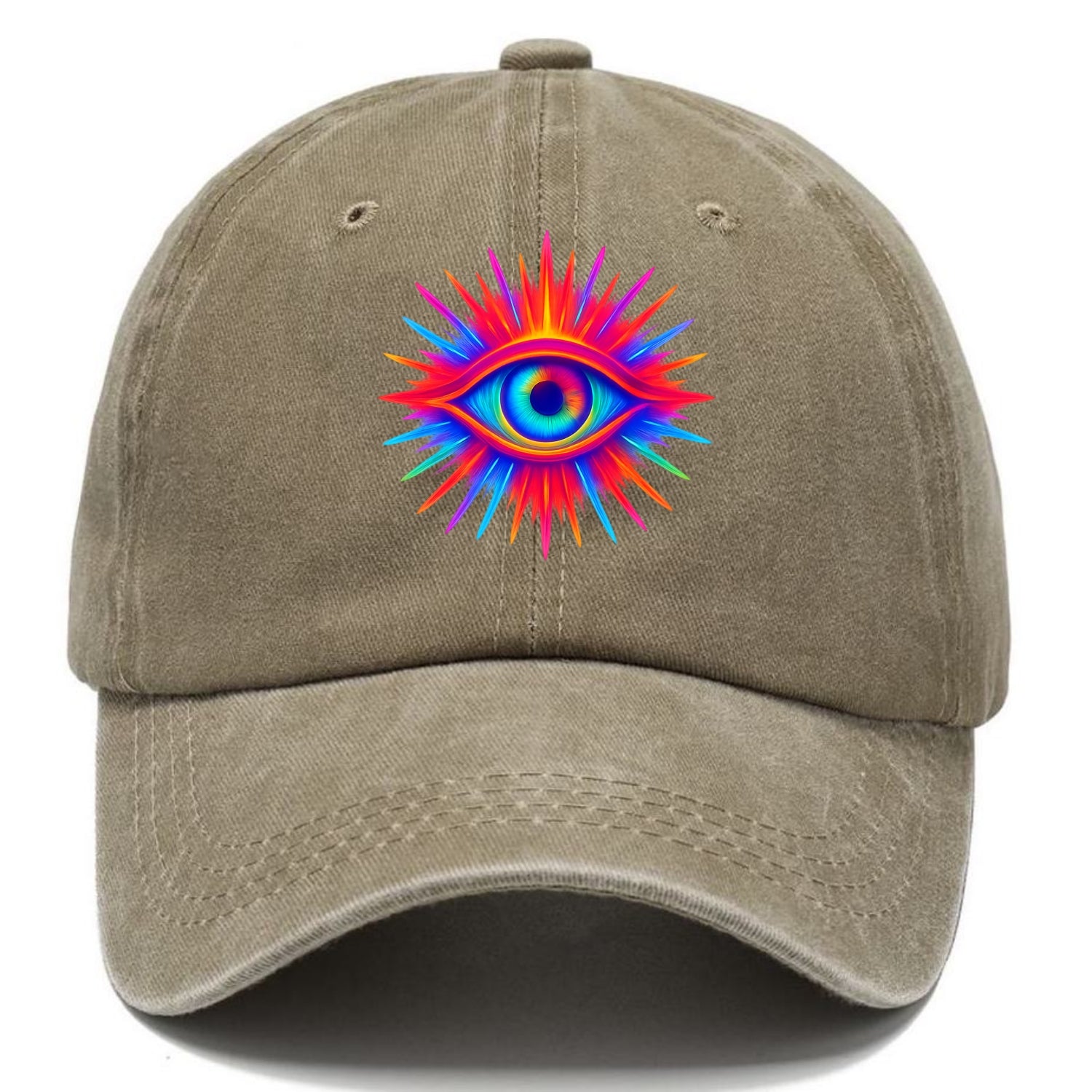 Rainbow Third Eye - Prismatic eye radiat Classic Cap - Warm Sand(Khaki)