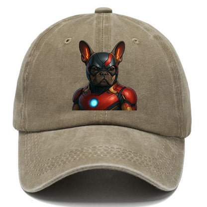 French Bulldog Iron Man  - Classic Cap - Warm Sand(Khaki)