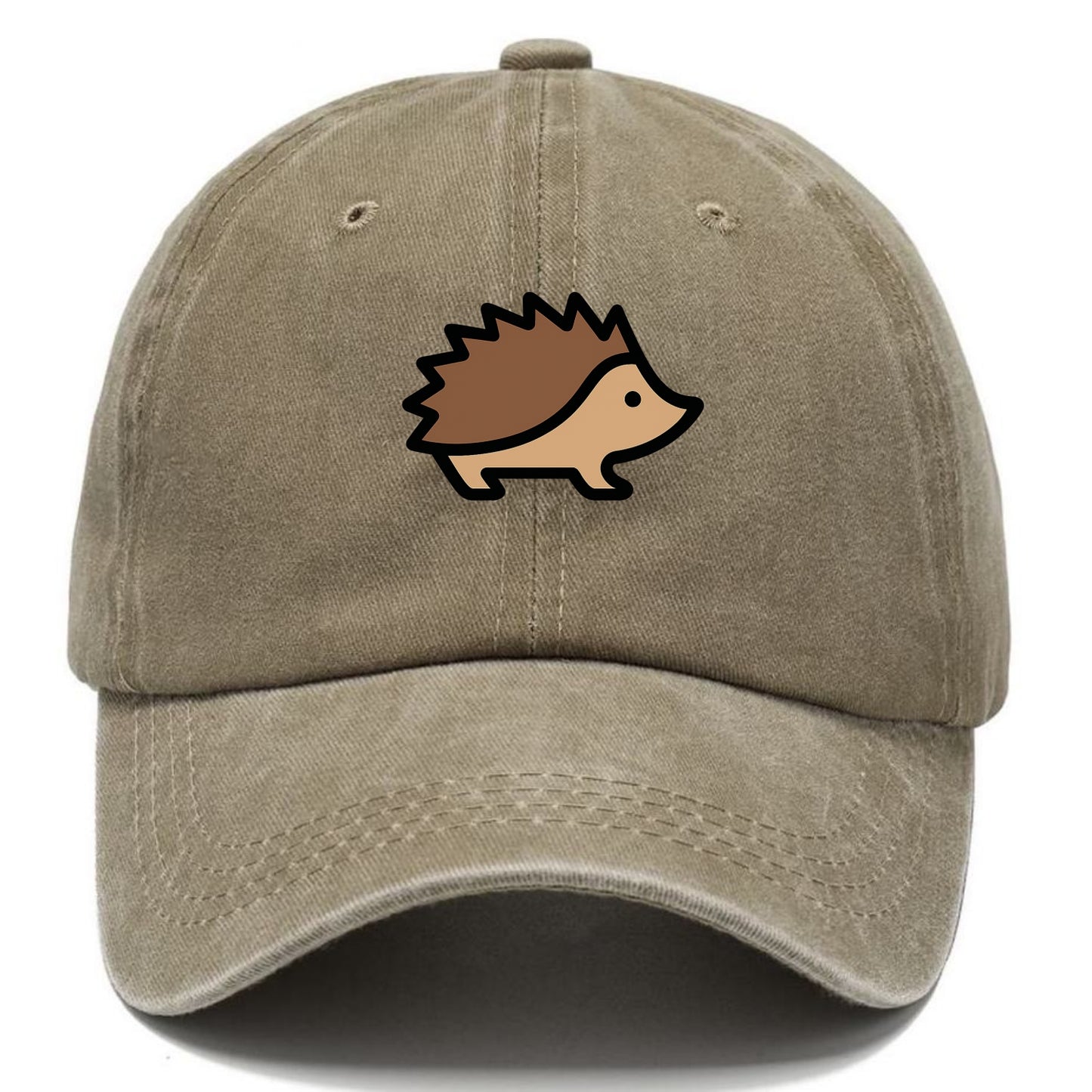 Hedgehog - Brown spiky back flat side profile - Classic Cap - Warm Sand(Khaki)