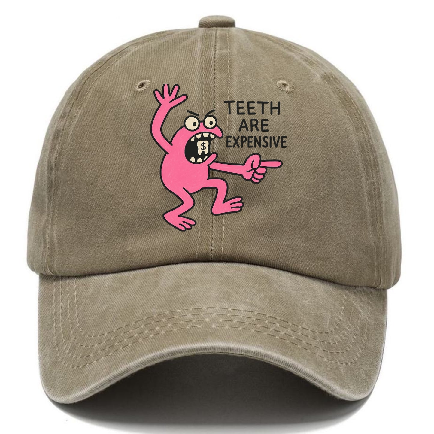 TEETH ARE EXPENSIVE | Dollar sign molar - Classic Cap - Warm Sand(Khaki)