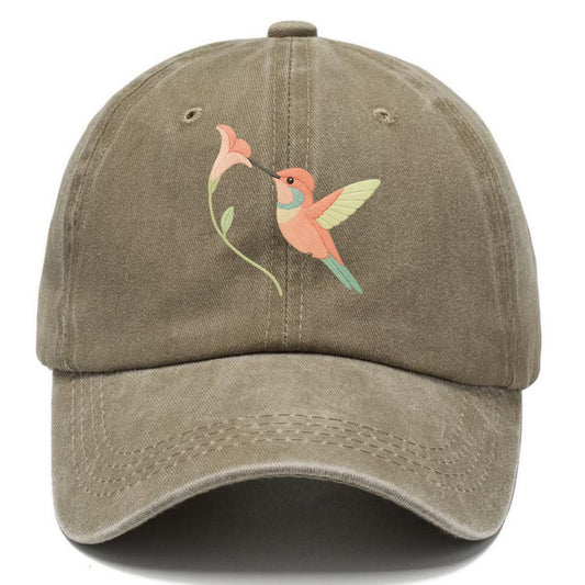 Coral Hummingbird - Classic Cap - Warm Sand(Khaki)