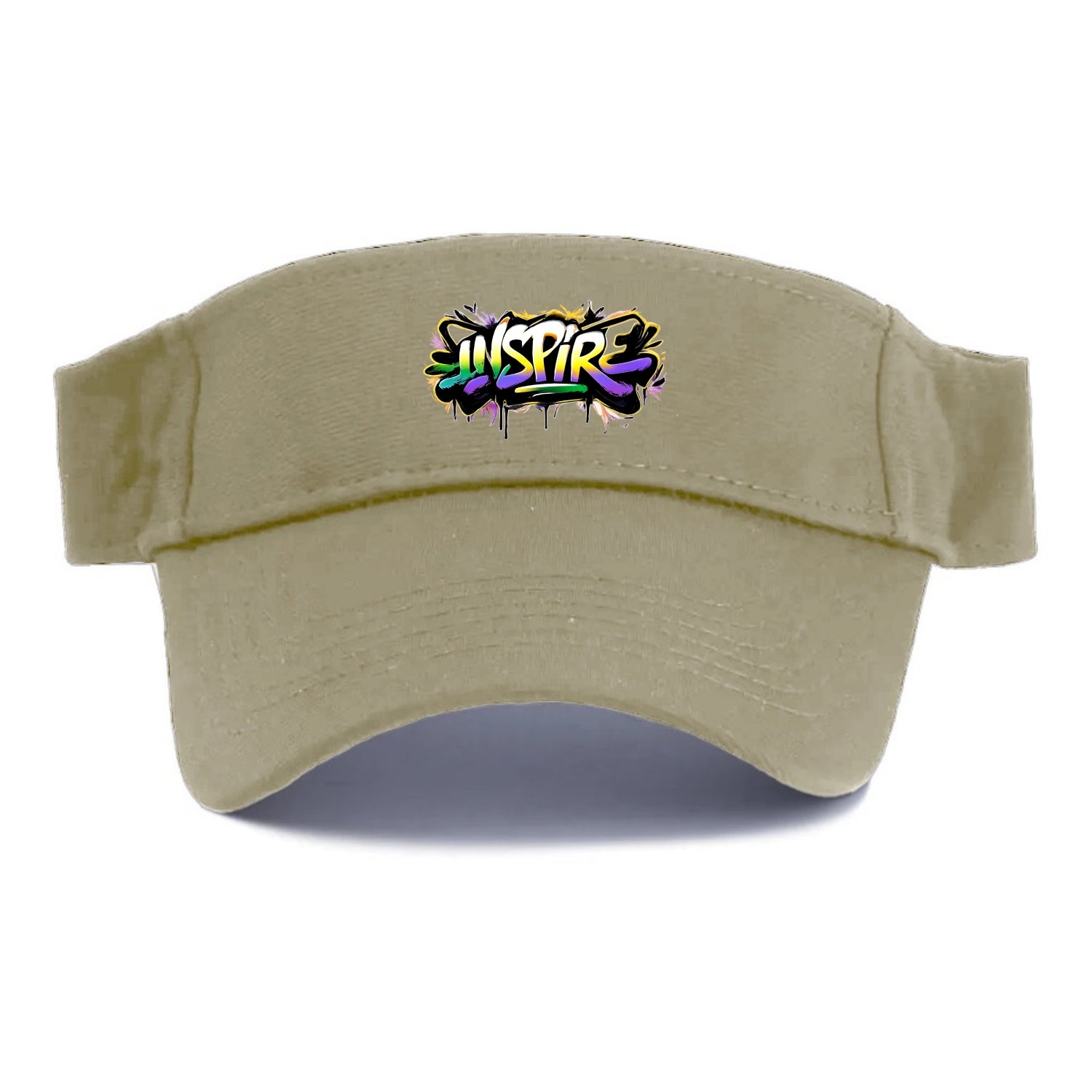 Bold typography design - "INSPIRE" - motivating others, being the spark - Visor - Warm Sand(Khaki)