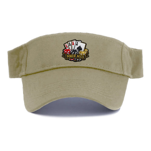 POKER ACES - four aces with chips in red, black and gold - Visor