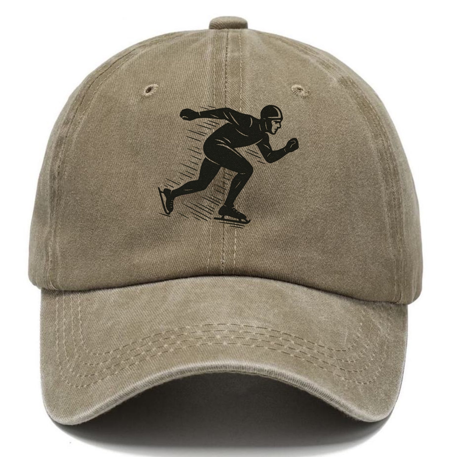 Speed skater in racing crouch - Classic Cap - Warm Sand(Khaki)