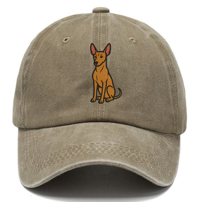 Pharaoh Hound - Tan colored embroidered pose - Classic Cap - Warm Sand(Khaki)