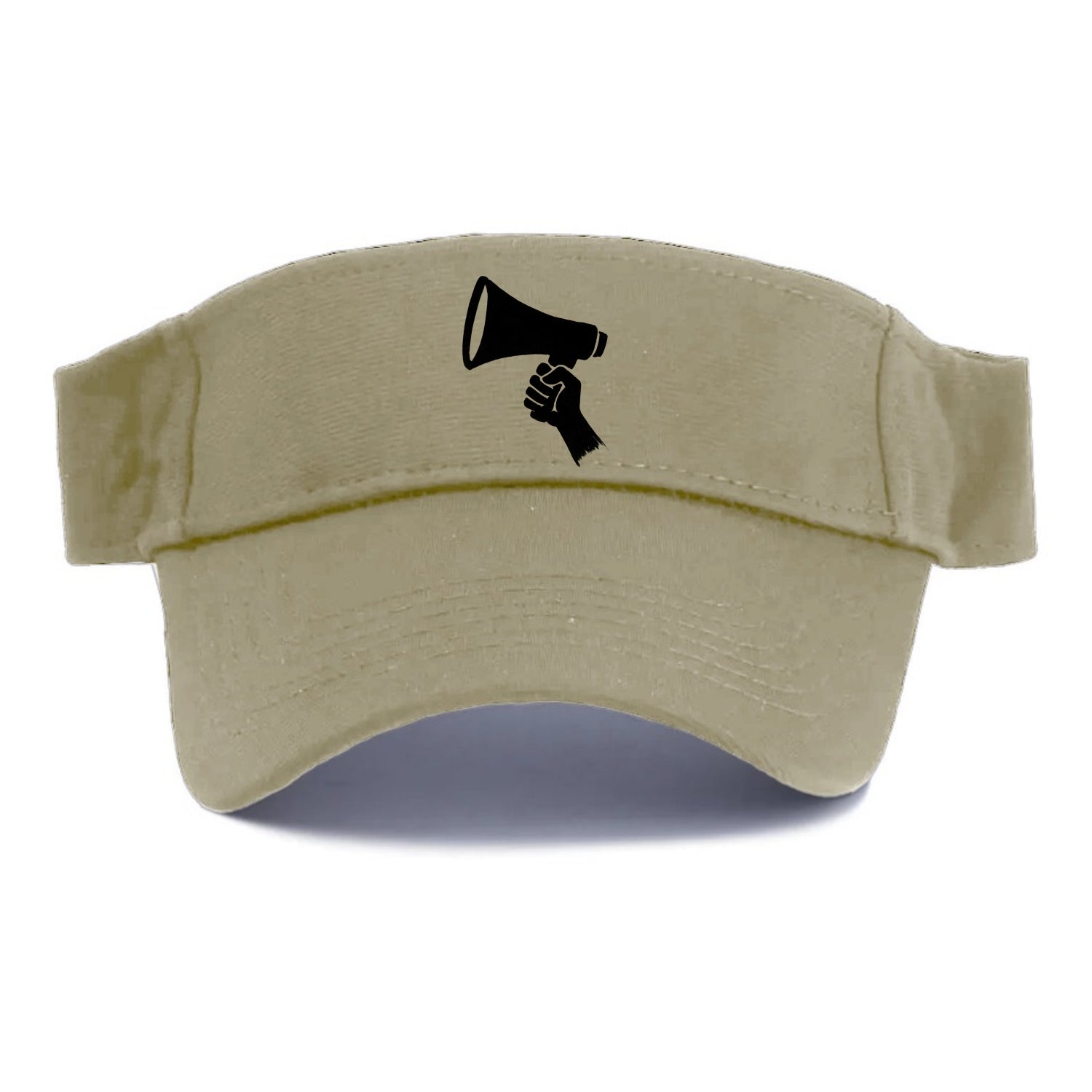 Megaphone silhouette - voice and protest ink brushwork - Visor - Warm Sand(Khaki)