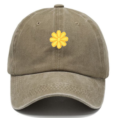 Gorra clásica Pandaize con diseño floral bordado en amarillo. Gorra de béisbol ajustable para hombre y mujer. Protección solar. Estilo casual y deportivo.