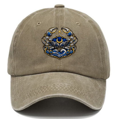 CANCER CRAB - protective crab in silver and blue , water sign - Classic Cap - Warm Sand(Khaki)