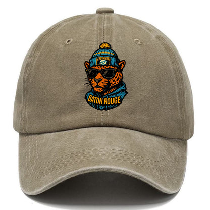 Baton Rouge Jaguar wearing Southern beanie with SU patch - Classic Cap - Warm Sand(Khaki)