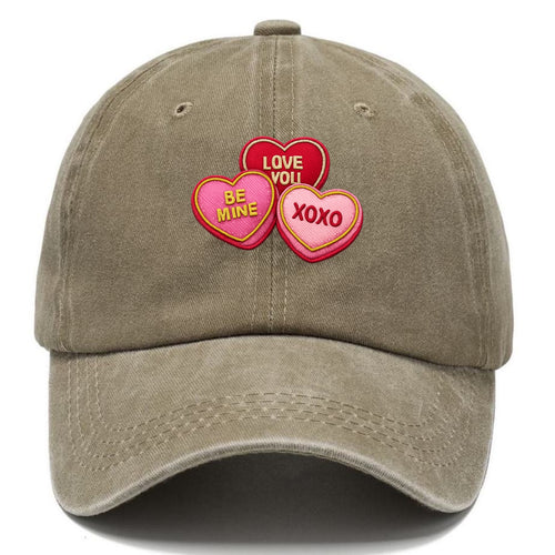 VALENTINES HEARTS - candy hearts in pink and red , love day - Classic Cap