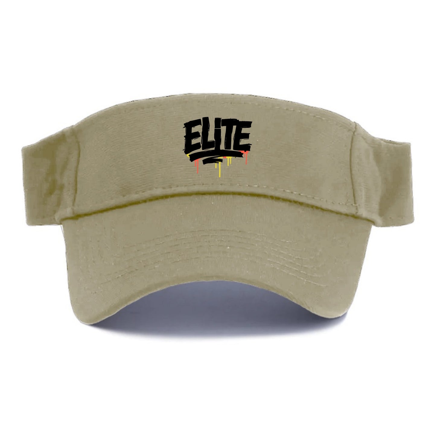 Bold typography design - "ELITE" - top tier, highest level - Visor - Warm Sand(Khaki)