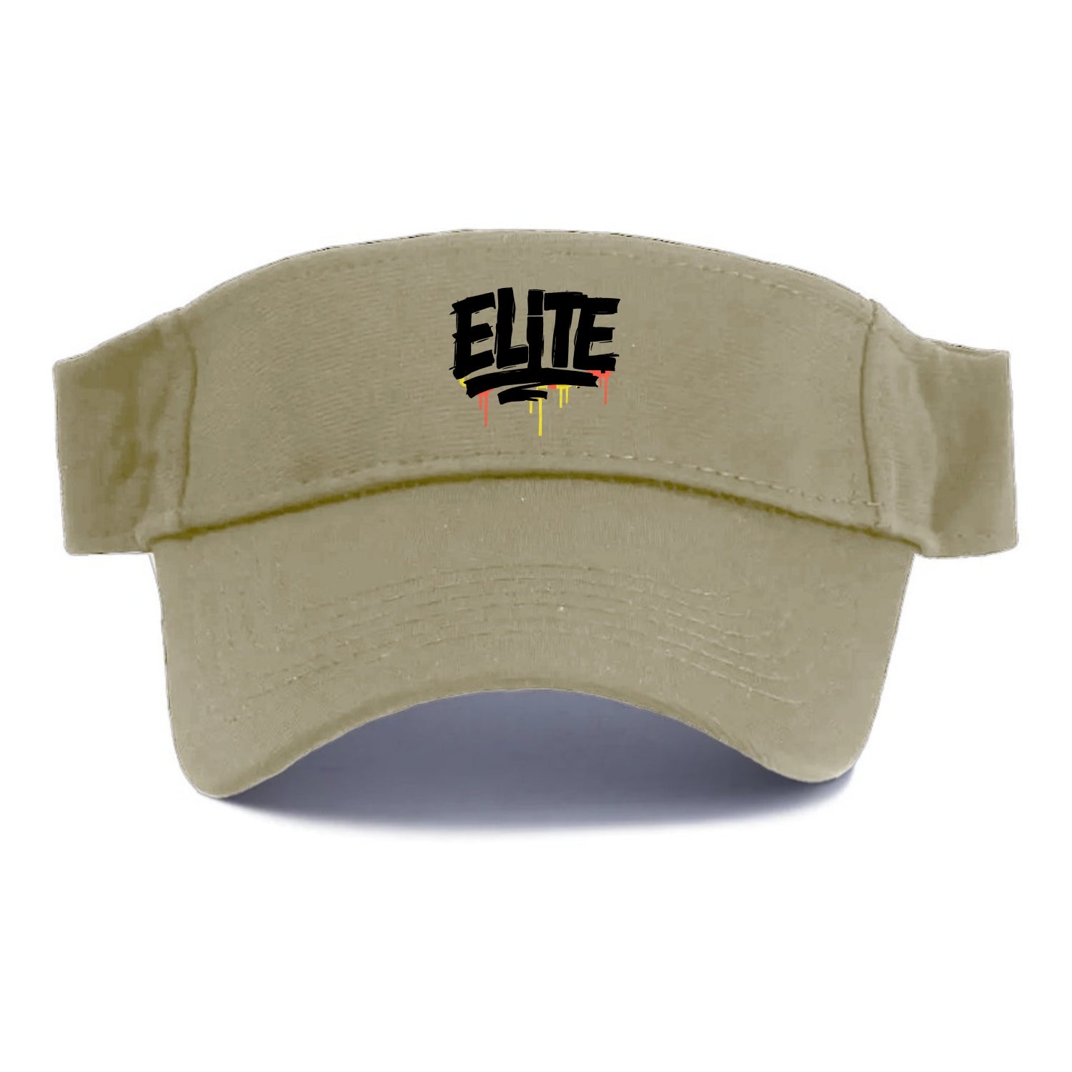 Bold typography design - "ELITE" - top tier, highest level - Visor - Warm Sand(Khaki)