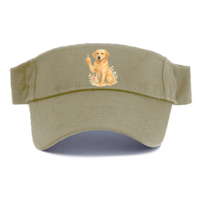 Labrador Retriever yellow sitting pretty, friendly face, strong paw up with sass - Visor - Warm Sand(Khaki)