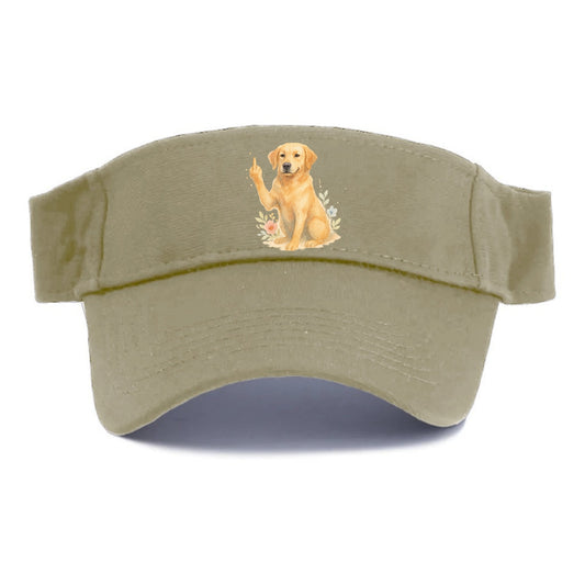 Labrador Retriever yellow sitting pretty, friendly face, strong paw up with sass - Visor - Warm Sand(Khaki)
