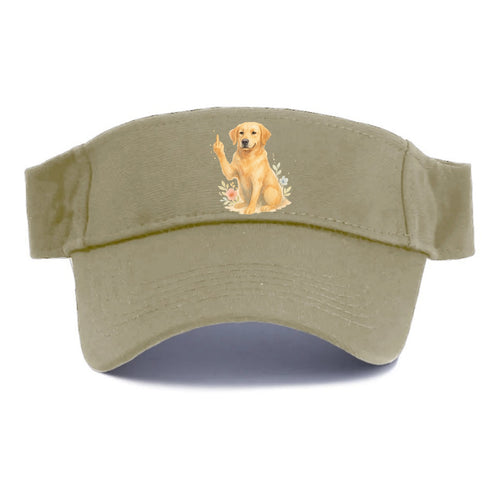 Labrador Retriever yellow sitting pretty, friendly face, strong paw up with sass - Visor