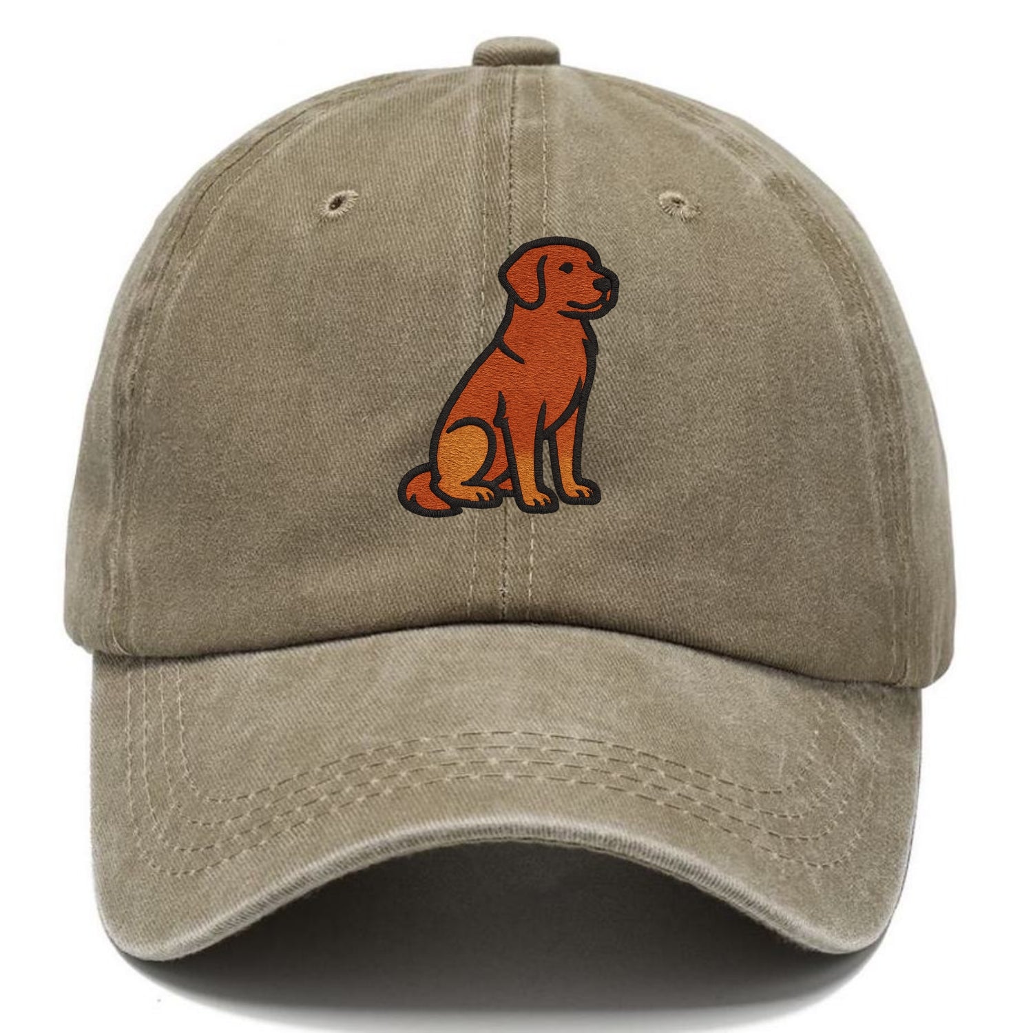 Nova Scotia Duck Tolling Retriever - Red embroidered pose - Classic Cap - Warm Sand(Khaki)