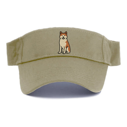 Akita - White and red sitting pose - Visor - Warm Sand(Khaki)