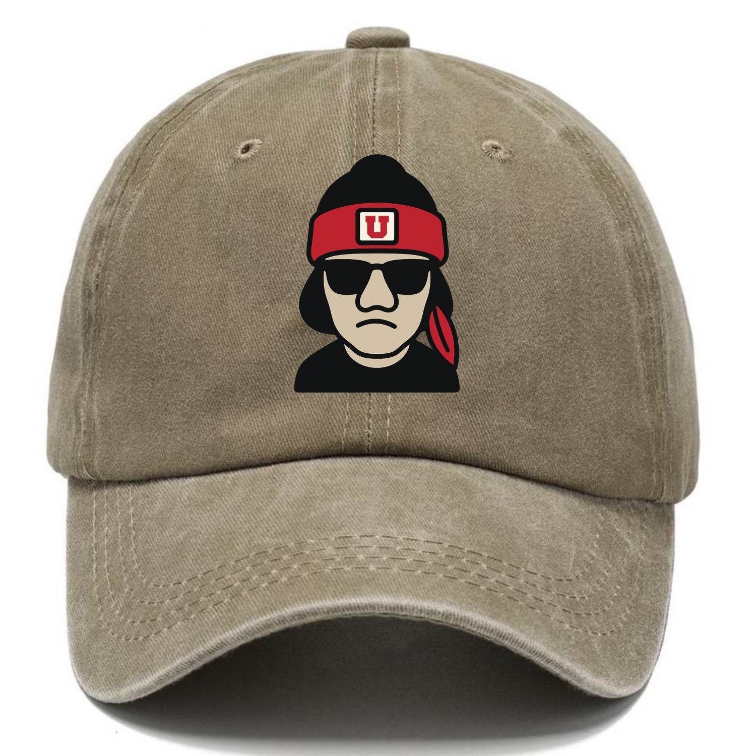 Salt Lake Ute wearing Utah beanie with U patch - Classic Cap - Warm Sand(Khaki)