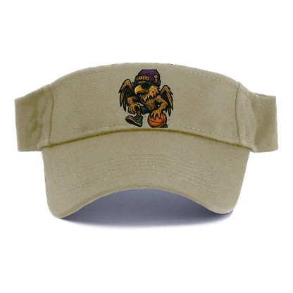 Los Angeles Golden Eagle wearing Lakers beanie with trophy patch and wayfarer sunglasses - Visor - Warm Sand(Khaki)