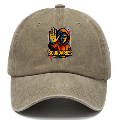 Person holding up hand in "stop" gesture - setting boundaries concept, self-protection - Classic Cap - Warm Sand(Khaki)