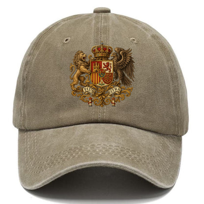 Spain Royal Logo (traditional Corona Real Española, Plus Ultra Banner, Premium Emblem) Classic Cap - Warm Sand(Khaki)