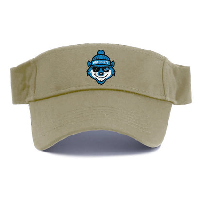 Motor City Wolverine wearing Lions beanie with gear patch and wayfarer sunglasses - Visor - Warm Sand(Khaki)