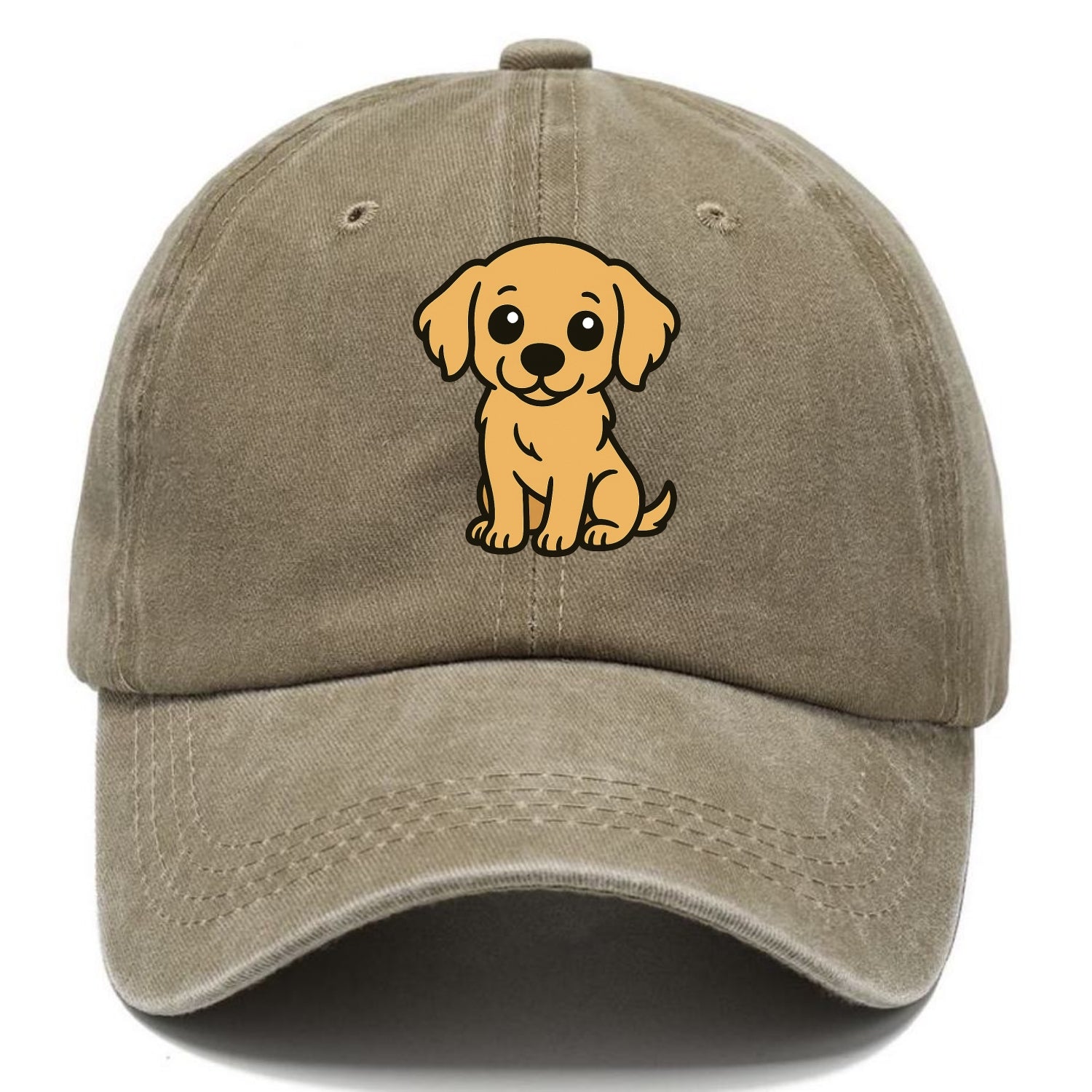 Golden Retriever - Head tilt curious pose - Classic Cap - Warm Sand(Khaki)