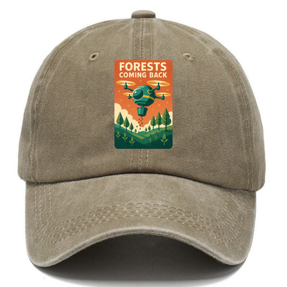 Reforestation drone planting millions of trees - "Forests Coming Back" - nature - Classic Cap - Warm Sand(Khaki)