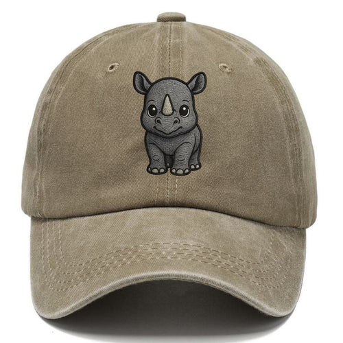 Baby Rhino - gray armor skin, tiny horn nub, round eyes, front-facing, tank baby - Classic Cap