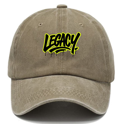 Bold typography design - "LEGACY" - what you leave behind, lasting impact - Classic Cap - Warm Sand(Khaki)