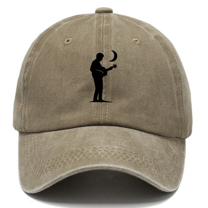 Guitarist playing acoustic under moonlight - Classic Cap - Warm Sand(Khaki)