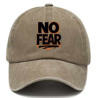 Bold typography design - "NO FEAR" - courage, bravery - Classic Cap - Warm Sand(Khaki)