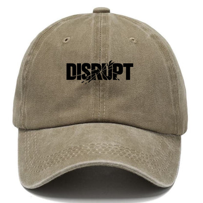 Bold typography design - "DISRUPT" - breaking patterns, changing game - Classic Cap - Warm Sand(Khaki)