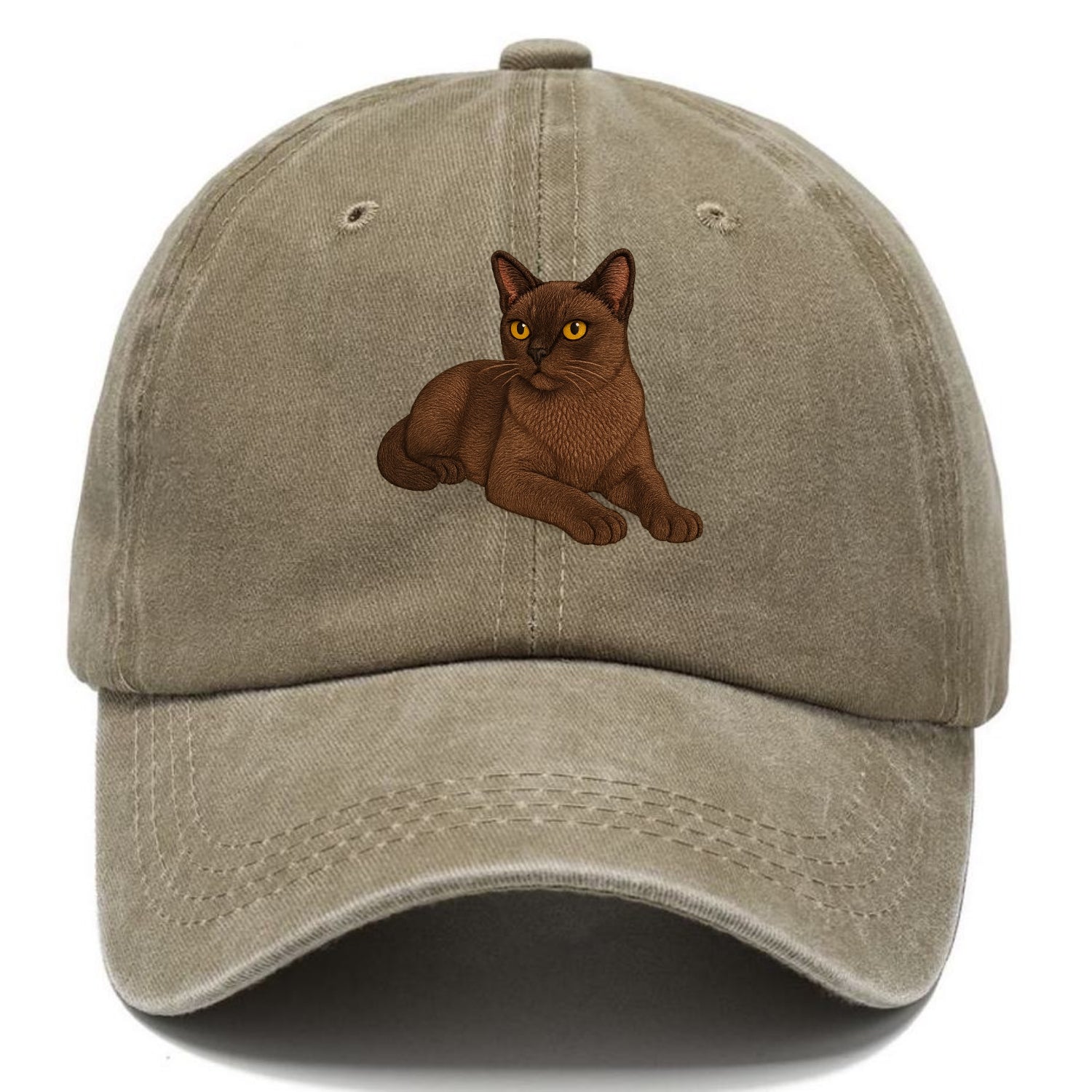 Burmese  relaxed lying down with head up Classic Cap - Warm Sand(Khaki)