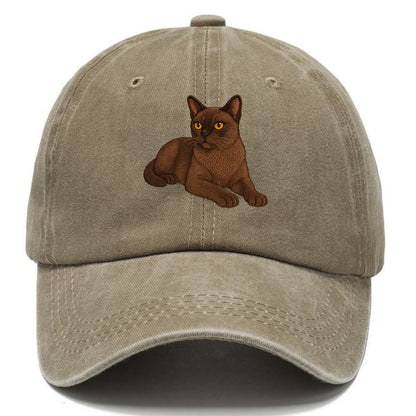 Burmese  relaxed lying down with head up Classic Cap - Warm Sand(Khaki)