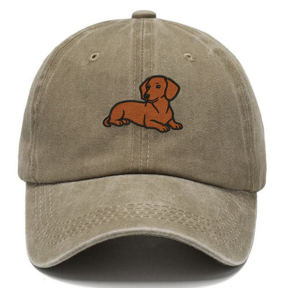 Dachshund - Red smooth relaxed lying dow Classic Cap - Warm Sand(Khaki)