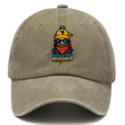 Morgantown Mountaineer wearing West Virginia beanie with WV patch - Classic Cap - Warm Sand(Khaki)