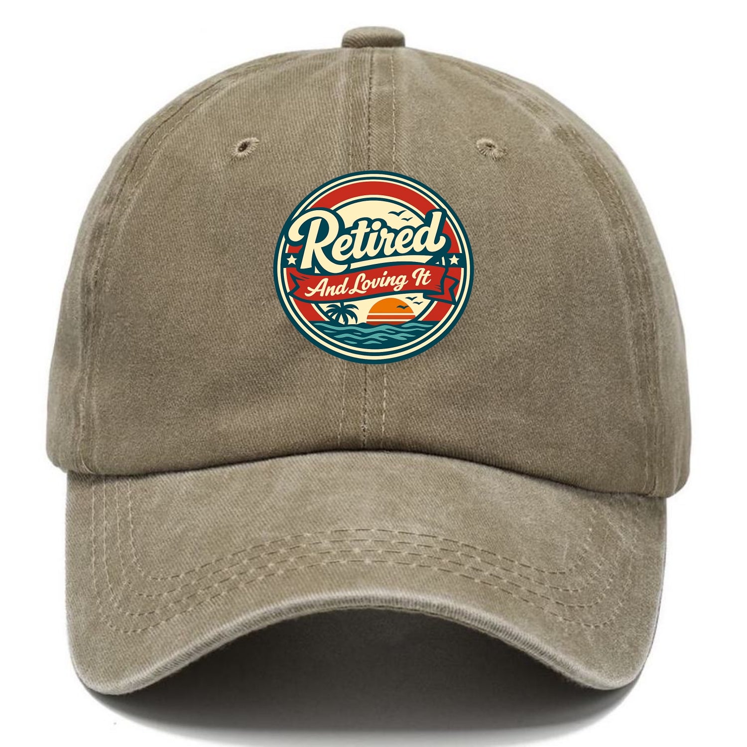 Carefree Retirement Emblem - Classic Cap - Warm Sand(Khaki)