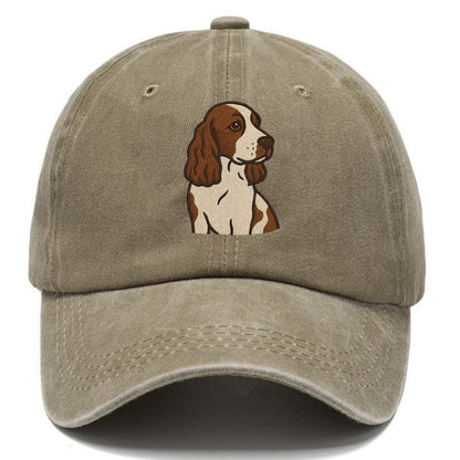 English Cocker Spaniel - Liver and white embroidered design - Classic Cap - Warm Sand(Khaki)