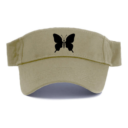 Butterfly wings - negative space reveals hidden faces or patterns - Visor - Warm Sand(Khaki)