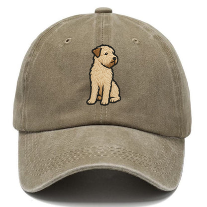 Soft Coated Wheaten Terrier - Light tan flowing coat embroidered pose - Classic Cap - Warm Sand(Khaki)