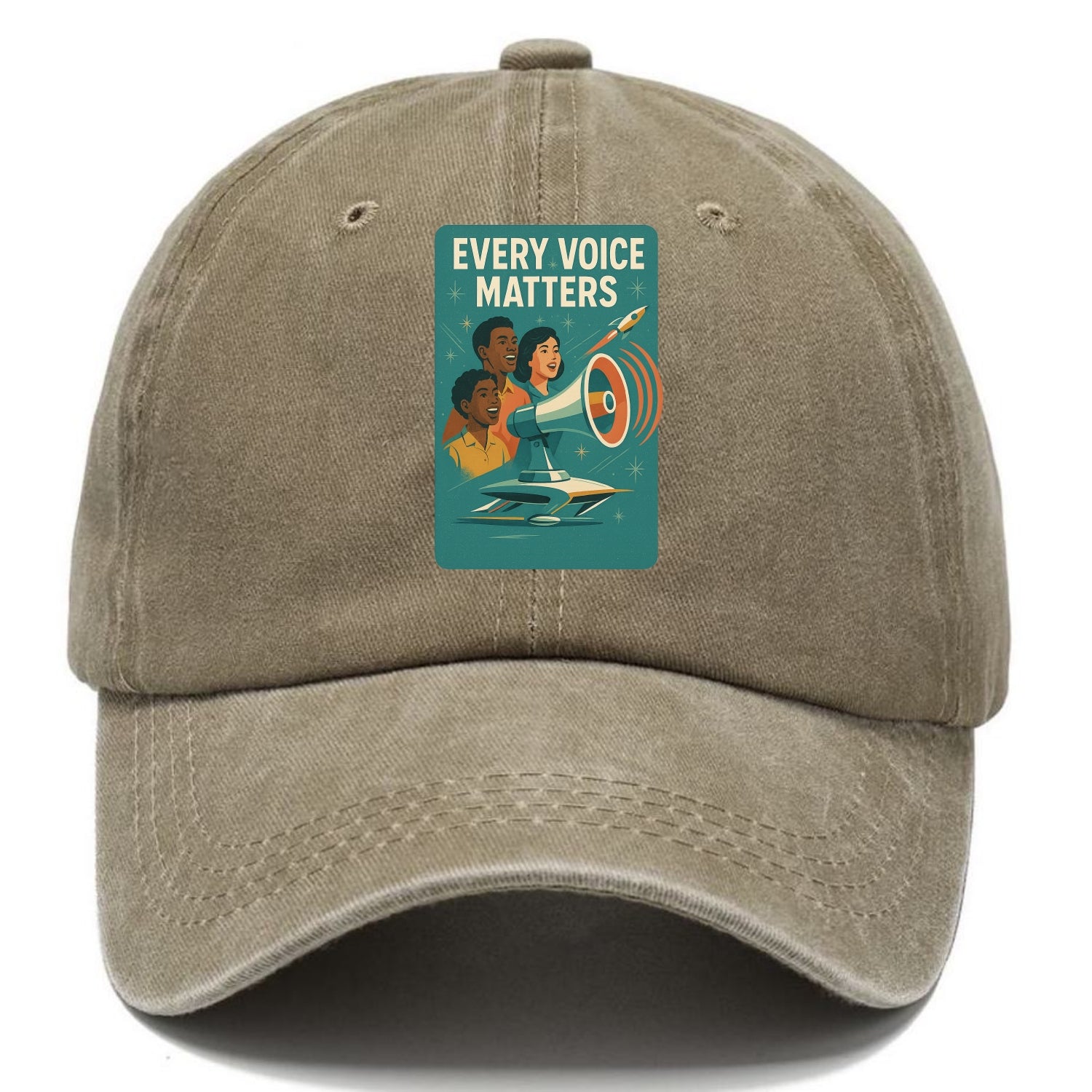 Diverse voices being heard and amplified - "Every Voice Matters" - inclusive society - Classic Cap - Warm Sand(Khaki)
