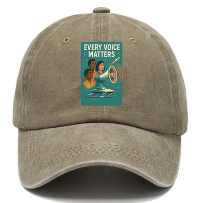 Diverse voices being heard and amplified - "Every Voice Matters" - inclusive society - Classic Cap - Warm Sand(Khaki)