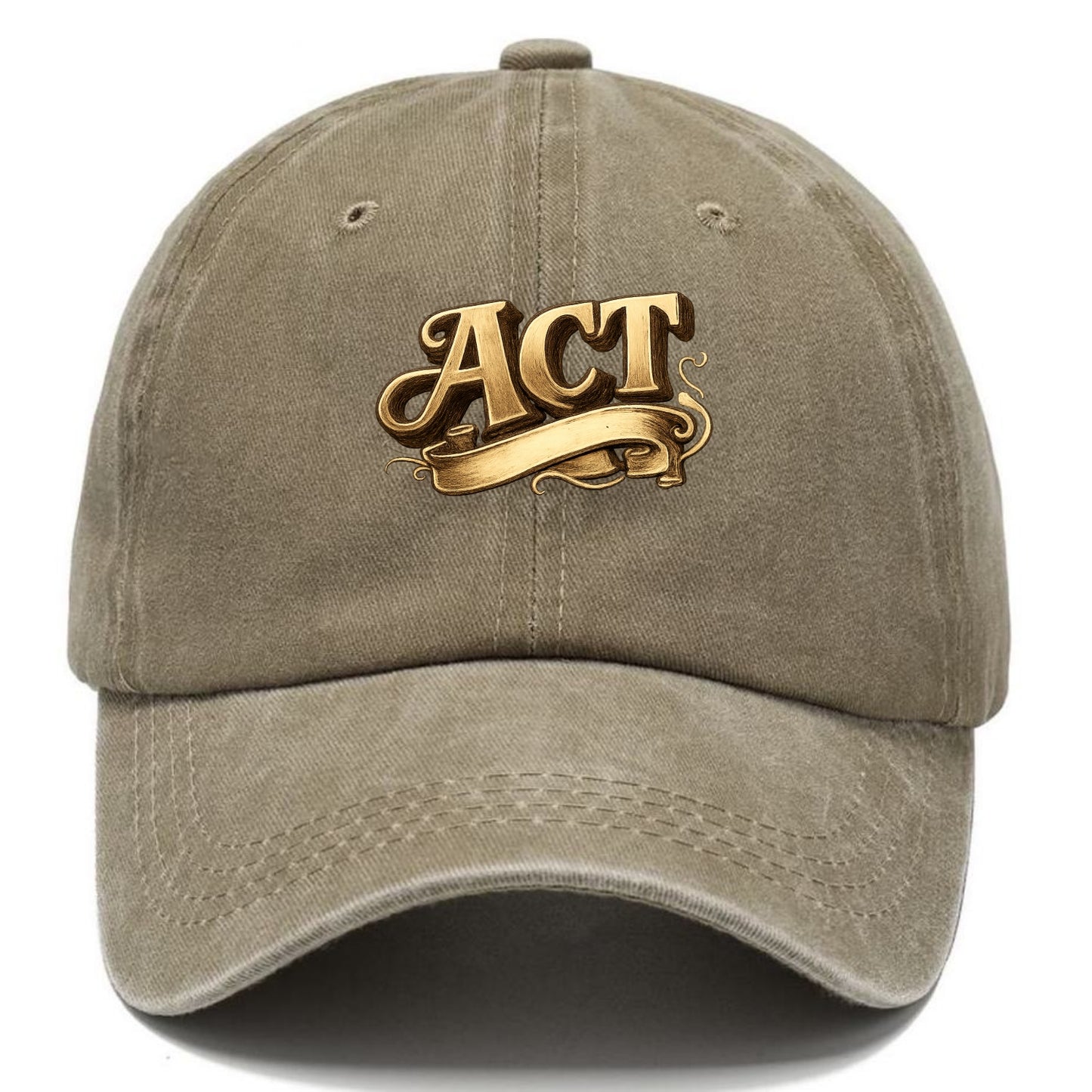 Bold typography design - "ACT" - take action, do something - Classic Cap - Warm Sand(Khaki)