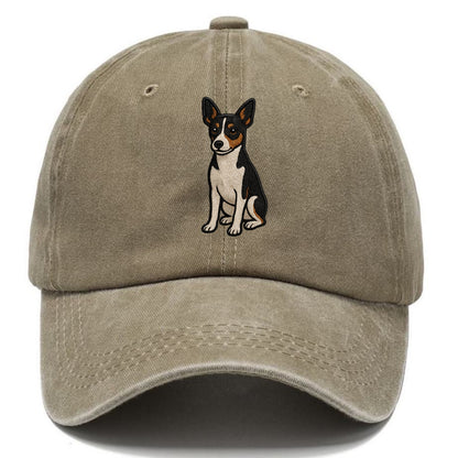 Rat Terrier - Tri-color embroidered pose Classic Cap - Warm Sand(Khaki)