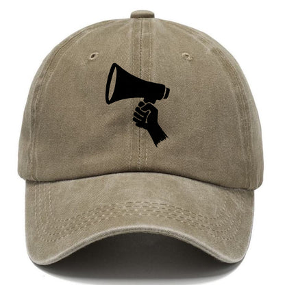 Megaphone silhouette - voice and protest ink brushwork - Classic Cap - Warm Sand(Khaki)