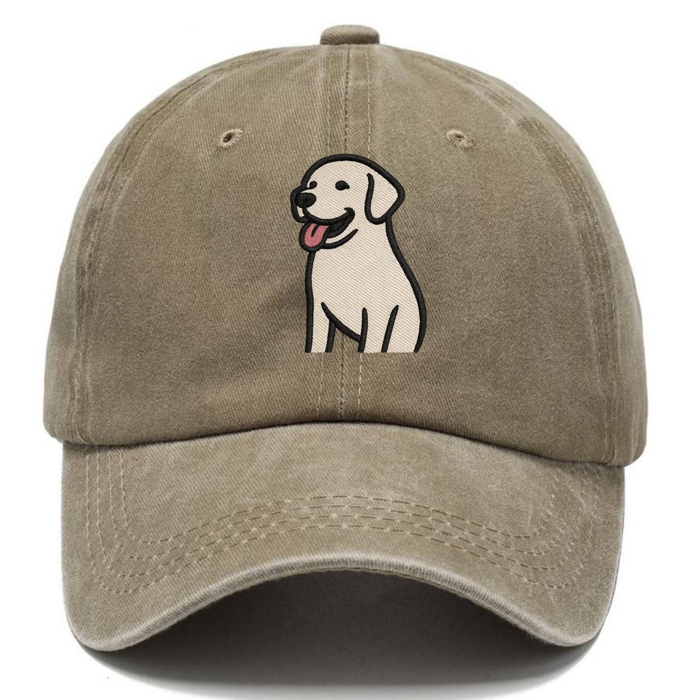 Labrador - Happy panting expression - Classic Cap - Warm Sand(Khaki)