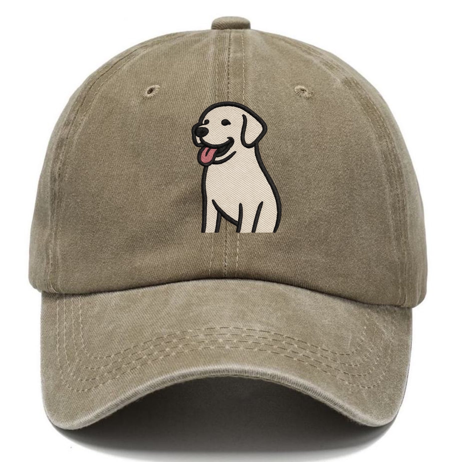 Labrador - Happy panting expression - Classic Cap - Warm Sand(Khaki)