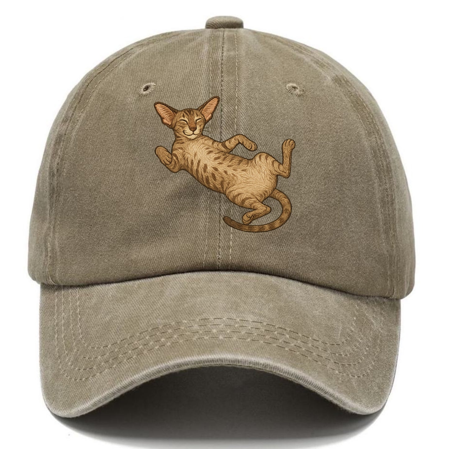 Oriental Shorthair  fully relaxed sprawl Classic Cap - Warm Sand(Khaki)